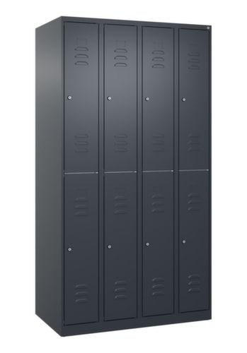 C+P Armoire vestiaire à deux niveaux Classic Plus, largeur de compartiment 250 mm