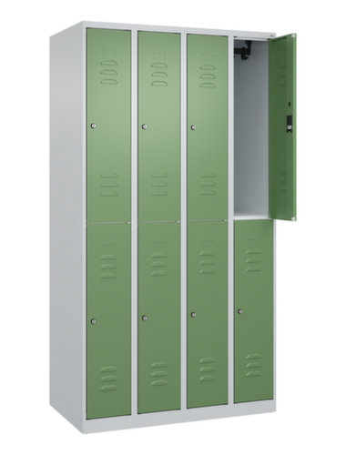 C+P Armoire vestiaire à deux niveaux Classic Plus, largeur de compartiment 250 mm