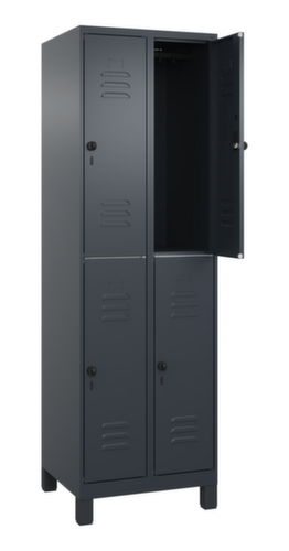 C+P Armoire vestiaire à deux niveaux Classic Plus, largeur de compartiment 300 mm