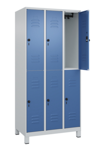 C+P Armoire vestiaire à deux niveaux Classic Plus, largeur de compartiment 300 mm