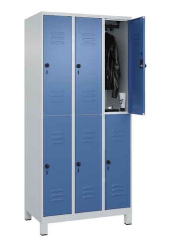 C+P Armoire vestiaire à deux niveaux Classic Plus, largeur de compartiment 300 mm