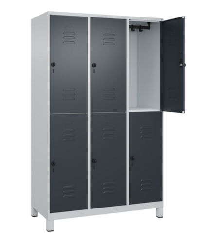 C+P Armoire vestiaire à deux niveaux Classic Plus, largeur de compartiment 400 mm