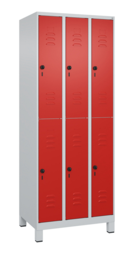 C+P Armoire vestiaire à deux niveaux Classic Plus, largeur de compartiment 250 mm