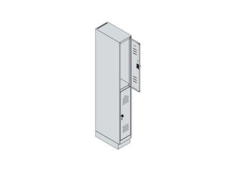 C+P Armoire vestiaire à deux niveaux Classic Plus, largeur de compartiment 250 mm