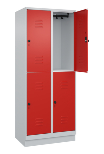 C+P Armoire vestiaire à deux niveaux Classic Plus, largeur de compartiment 400 mm