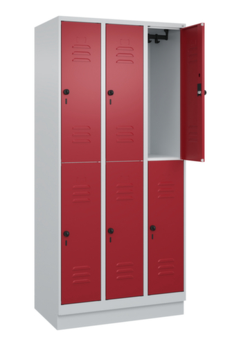 C+P Armoire vestiaire à deux niveaux Classic Plus, largeur de compartiment 300 mm