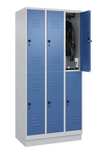 C+P Armoire vestiaire à deux niveaux Classic Plus, largeur de compartiment 300 mm