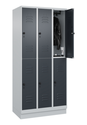 C+P Armoire vestiaire à deux niveaux Classic Plus, largeur de compartiment 300 mm