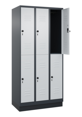 C+P Armoire vestiaire à deux niveaux Classic Plus, largeur de compartiment 300 mm