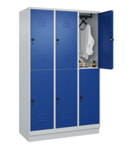 C+P Armoire vestiaire à deux niveaux Classic Plus, largeur de compartiment 400 mm