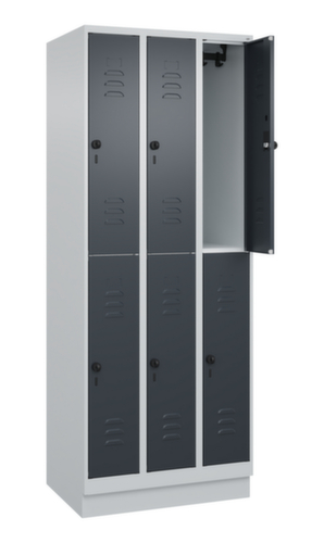 C+P Armoire vestiaire à deux niveaux Classic Plus, largeur de compartiment 250 mm