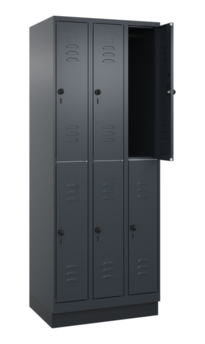 C+P Armoire vestiaire à deux niveaux Classic Plus, largeur de compartiment 250 mm