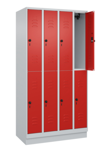 C+P Armoire vestiaire à deux niveaux Classic Plus, largeur de compartiment 250 mm