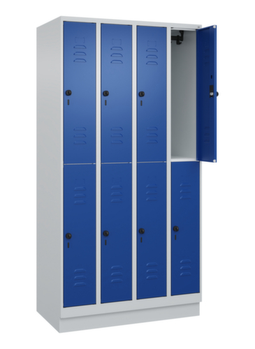 C+P Armoire vestiaire à deux niveaux Classic Plus, largeur de compartiment 250 mm