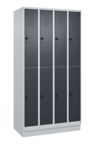 C+P Armoire vestiaire à deux niveaux Classic Plus, largeur de compartiment 250 mm