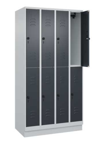 C+P Armoire vestiaire à deux niveaux Classic Plus, largeur de compartiment 250 mm