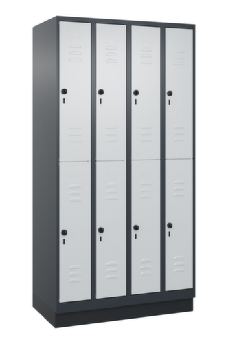 C+P Armoire vestiaire à deux niveaux Classic Plus, largeur de compartiment 250 mm