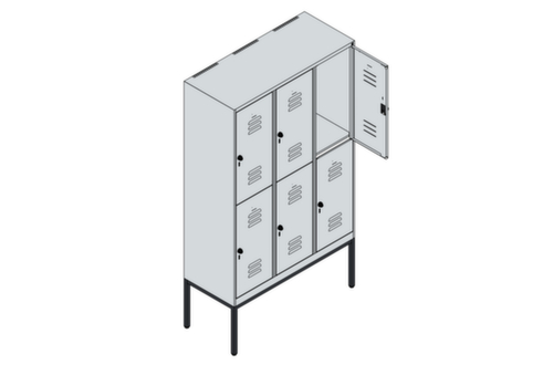 C+P Armoire vestiaire à deux niveaux Classic Plus, largeur de compartiment 400 mm