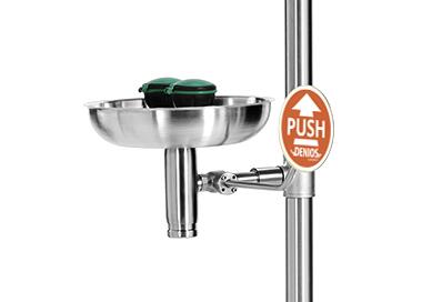 douche corporelle et laveur d'yeux avec 2 pommeaux fixes et lavabo