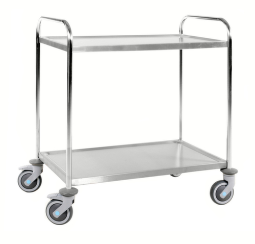 Kongamek Chariot pour l'alimentaire en acier inoxydable, force 100 kg, 2 plateaux