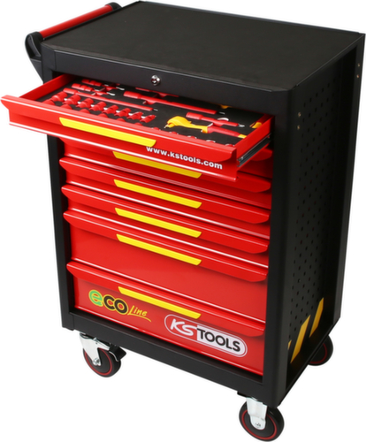 KS Tools ECOline workshop trolley with 42 insulated tools for hybrid and electric vehicles