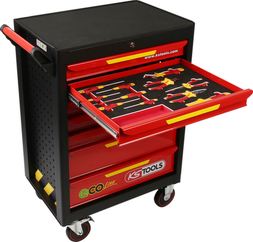 KS Tools ECOline workshop trolley with 42 insulated tools for hybrid and electric vehicles