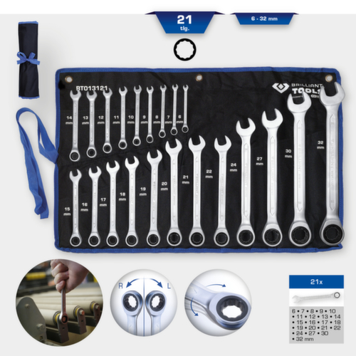 Brilliant Tools ratchet ring wrench set