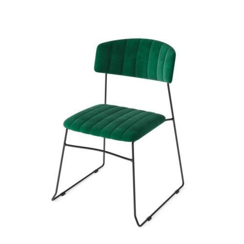 VEBA Chaise capitonnée Essentials Mundo, assise tissu velours (100 % polyester), vert