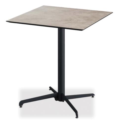 VEBA Table de bistro Essentials X Cross, largeur x profondeur 700 x 700 mm, panneau Moonstone