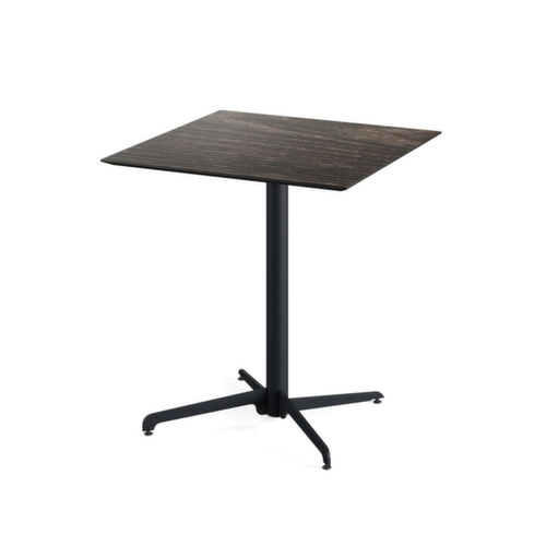 VEBA Table de bistro Essentials X Cross, largeur x profondeur 700 x 700 mm, panneau bois délavé