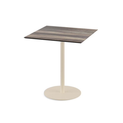 VEBA Table de bistro Essentials Urban, largeur x profondeur 700 x 700 mm, panneau bois tropical
