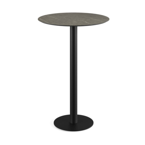 VEBA Table haute Essentials Urban, Ø 700 mm, panneau Midnight Marble