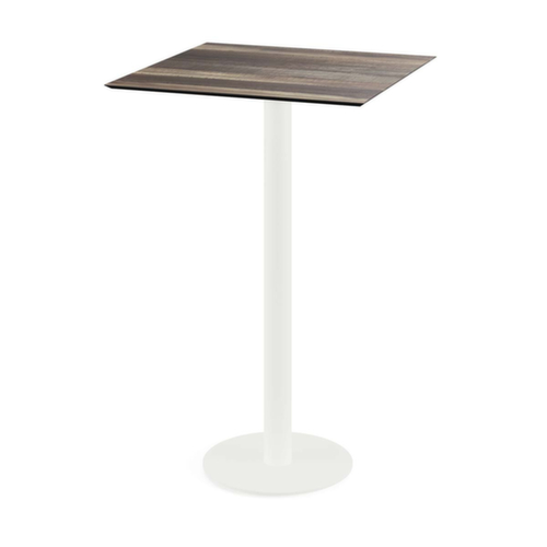VEBA Table haute Essentials Urban, largeur x profondeur 700 x 700 mm, panneau bois tropical