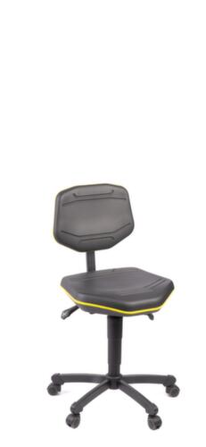 meychair siège d’atelier pivotant PRO+ W30 avec bourrelet, assise mousse PU noir, avec 5 roulettes pivotantes