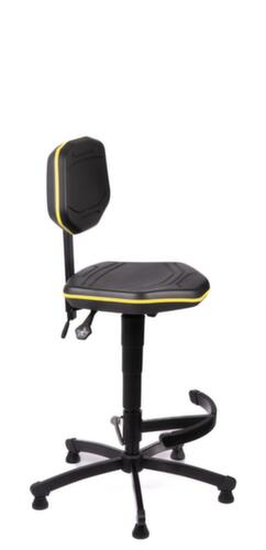 meychair siège d’atelier pivotant PRO+ W30 avec bourrelet, assise mousse PU noir, avec patins