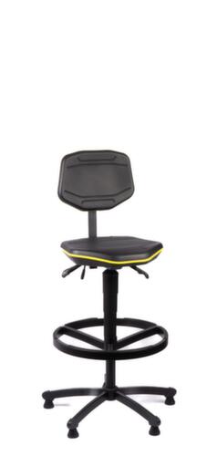 meychair siège d’atelier pivotant PRO+ W30 avec bourrelet, assise mousse PU noir, avec patins