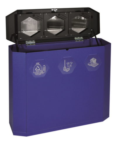 stumpf Station de collecte de matières recyclables mobile S Sixco 3 »swing«, 3 x 45 l