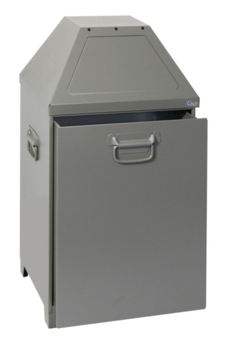 stumpf Poubelle ABF Mod. 2 avec 2 trappes d'insertion, 80 l, aluminium gris, couvercle aluminium gris