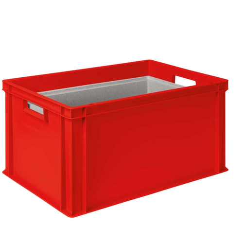 Bac gerbable norme Europe avec boîte isotherme, rouge, capacité 65 l, couvercle indépendant pour boîte isotherme
