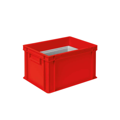 Bac gerbable norme Europe avec boîte isotherme, rouge, capacité 22,5 l, couvercle indépendant pour boîte isotherme