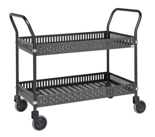 Kongamek Chariot à plateaux avec rebords 935x535 mm, force 250 kg, 2 plateaux