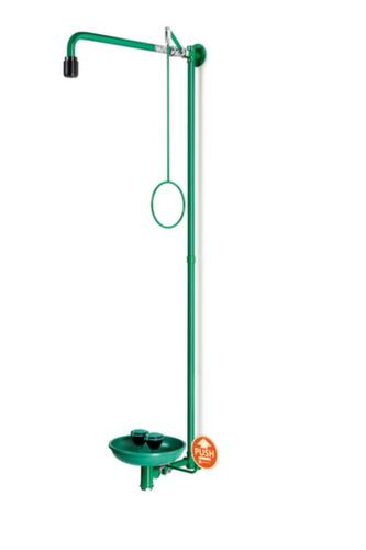 B-Safety douche corporelle et laveur d'yeux ClassicLine avec 2 pommeaux fixes et lavabo, avec laveur d'yeux avec évier et 2 pommeaux fixes