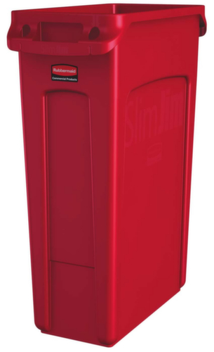 Rubbermaid Collecteur de recyclage Slim Jim® avec conduits d'air, 87 l, rouge