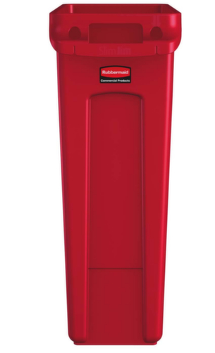 Rubbermaid Collecteur de recyclage Slim Jim® avec conduits d'air, 87 l, rouge