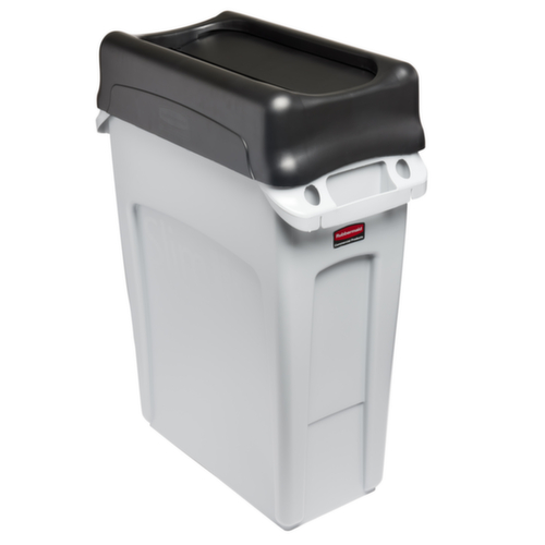 Rubbermaid Couvercle oscillant Slim Jim® pour collecteur de recyclage, noir