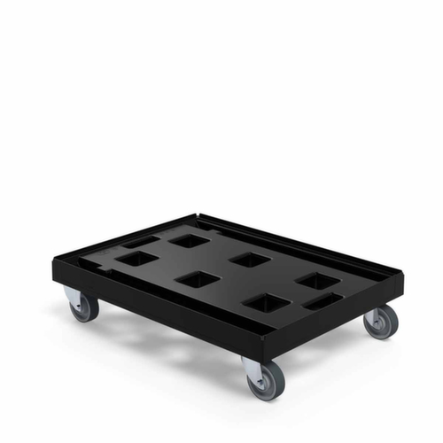 Rouleau de transport BASICline avec surface de chargement en plastique, force 300 kg, TPE bandage