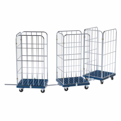 Timon et couplage pour le bac sur roulettes