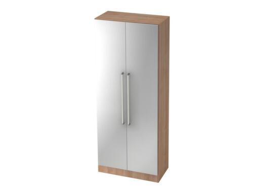 Armoire vestiaire Solid, 5 hauteurs des classeurs, noyer/argent