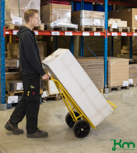 Kongamek diable de manutention avec pelle pliable, force 250 kg, caoutchouc plein bandage