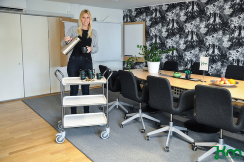 Kongamek Chariot pour l'alimentaire avec tablettes amovibles, force 150 kg, 3 plateaux